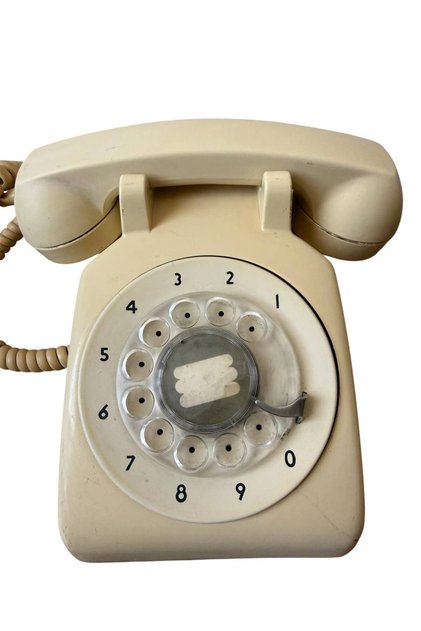 Krem Renkli Nostaljik Antika Çevirmeli Telefon