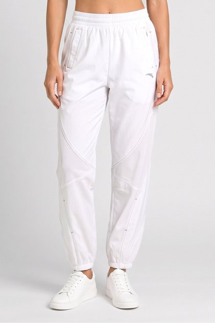 Women Sportswear Fit Drawstring Training Track Pants, White