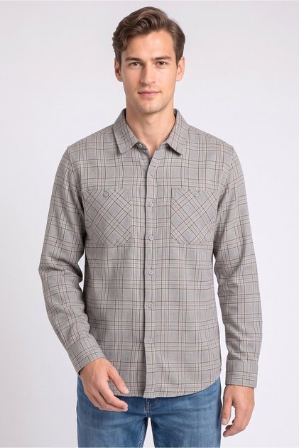Men Regular Fit Plaid Long Sleeve Casual Shirt, Multicolor