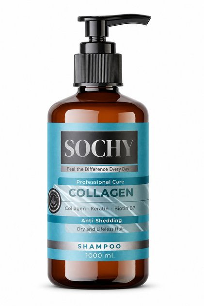 Collagen Hair Shampoo 1000 ml Salt-Free Collagen Keratin Biotin B7 Dry Lifeless Hair