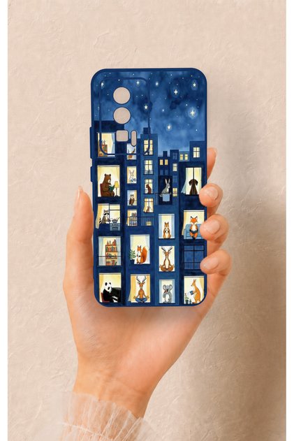 Poco F5 Pro Compatible Starry Apartment Patterned Silicone Case