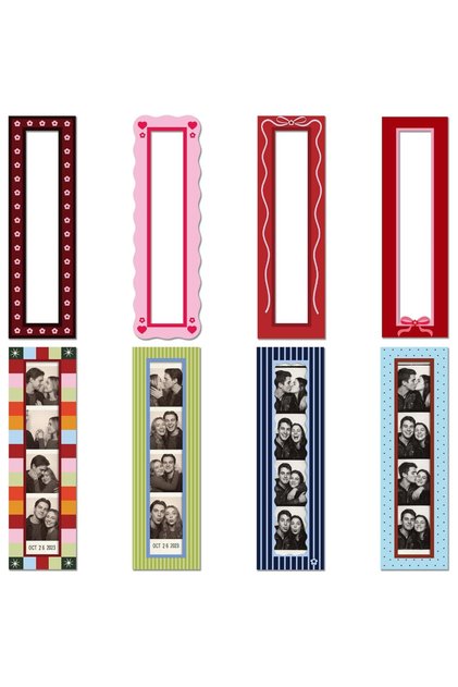 إطارات صور مغناطيسية للثلاجة، 8 قطع، مقاس 1.5 × 8 بوصة، ملونة بتصميم عتيق، حامل صور عمودي قابل لإعادة الاستخدام