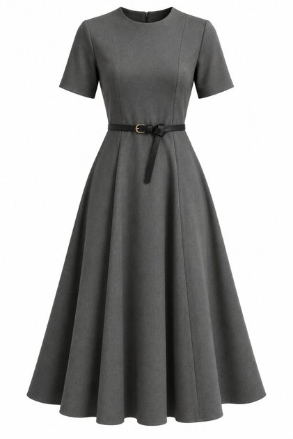 Gray Short Sleeve Dress - 2Y261013