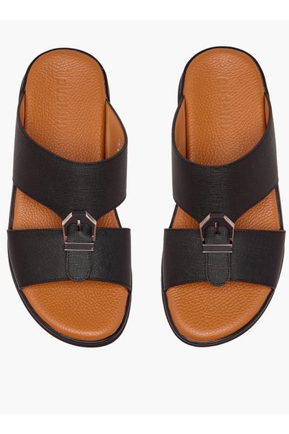 Men Textured Leather Arabic Sandals