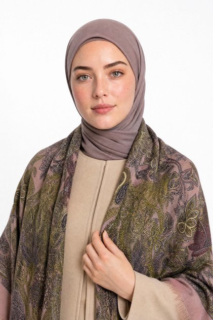 شال كتف من الصوف الكشميري بنمط موسست