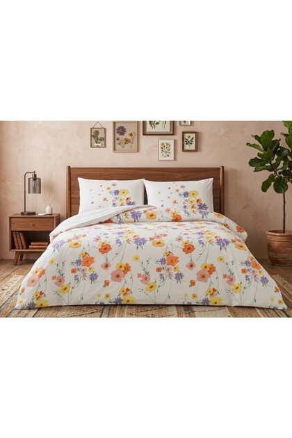 Valoria Ranforce Queen Size Duvet Cover Set Orange