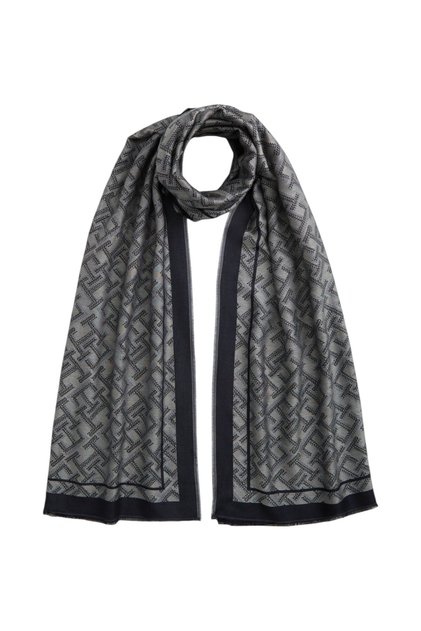 TH MONOGRAM JACQ SCARF Kadın Mavi Şal - AW0AW19115