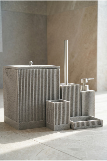Jhn-09343 Gray Laduree Collection 5-Piece Bathroom Set