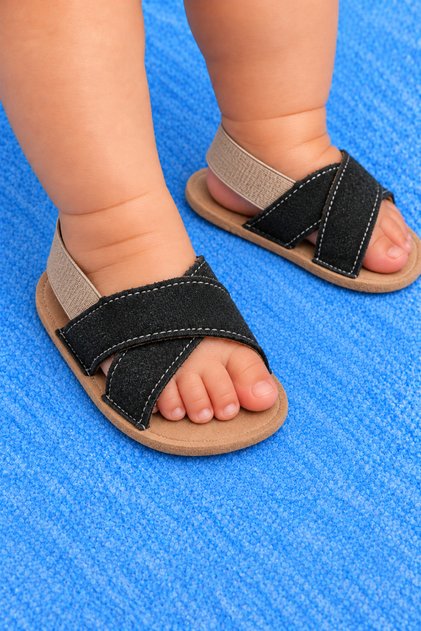Baby Sandals - First Step Sandals with Flexible Back Support and Cross Straps