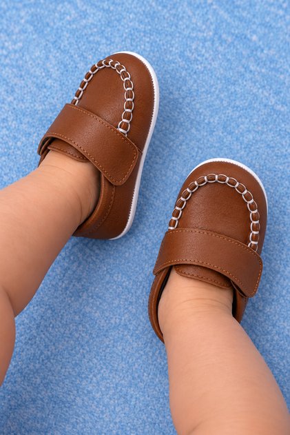 Classic Stitched Detailed Baby Moccasin Shoes - Soft Sole First Step