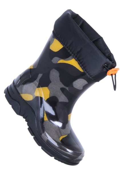 Black-Kmf Boys' Waterproof Fur Boots