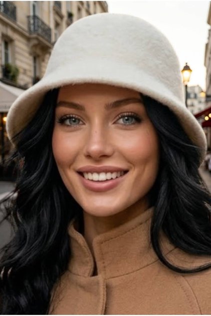 Kadın Keçe Kumaş Cloche Vintage Kova Şapka
