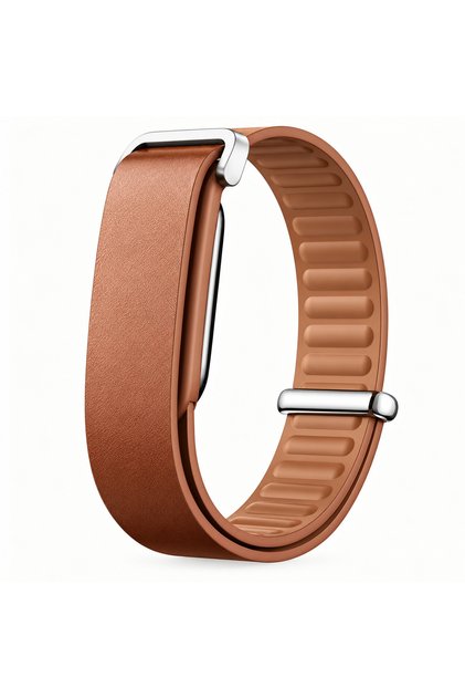 Google Fitbit Air ile Uyumlu Premium Gerçek Deri Metal Tokalı Kordon