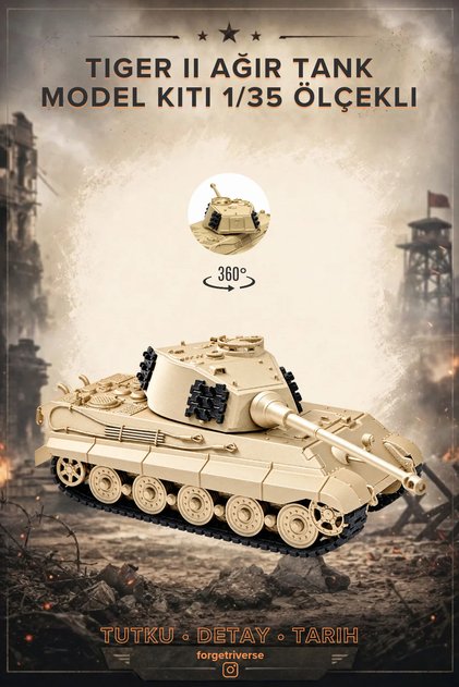 Tiger II Ağır Tankı 1/35 Ölçek Maket Model Kiti