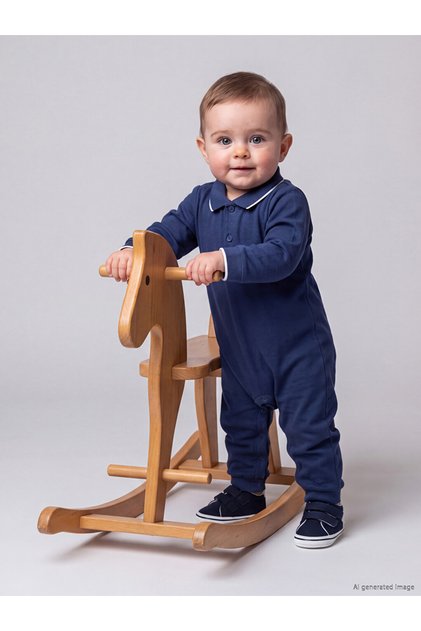 Timeless Clothing & Timeless Choices Turn-Down Collar Baby Boy Romper