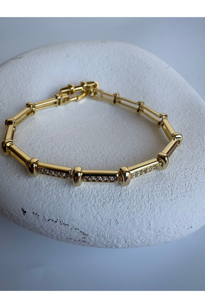 Gold Color Zircon Stone Bracelet (19 cm)