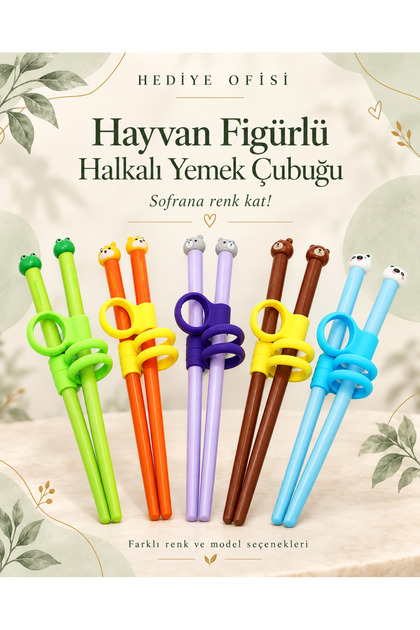 2'li Hayvan Figürlü Alıştırma Chopstick