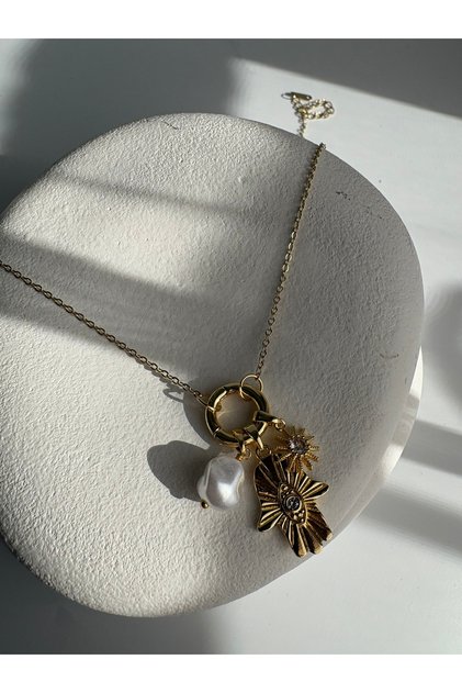 Gold Color Charm Necklace (45 cm)
