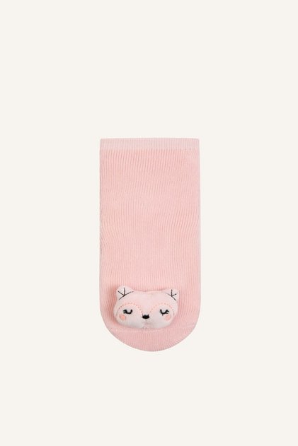 Striped 3D Bear Figured Cotton Long Socks for Baby Girl I6952A5Ns