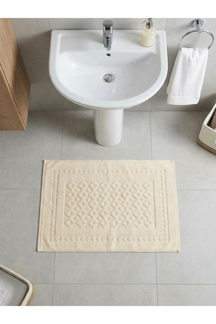 50X70 cm Checkerboard Pattern Premium 100% Cotton Jacquard Bath and Sink Foot Towel | High Water Absorption-Ultra Comfort