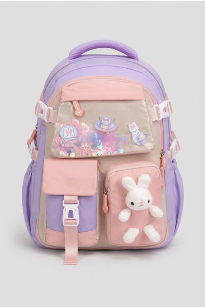 Cartoon Character Korean Style School Backpack with Back Support