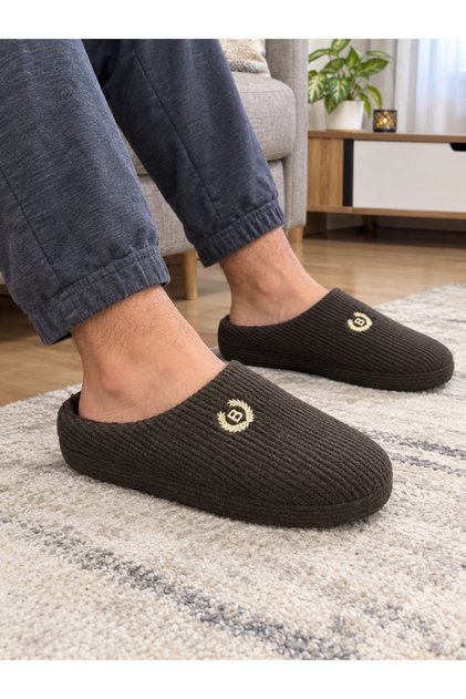 Konay 0005 Men's Home Slippers with Puffs