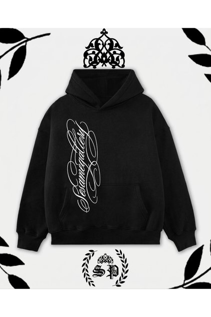 Sensame Fontlu Written Printed Vintage Hoodie Supertee Design Y2K Sweatshirt