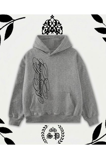 Sensame Fontlu Written Printed Vintage Hoodie Supertee Design Y2K Sweatshirt