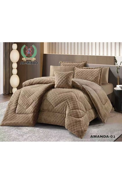 Luxury Winter Rabbit Fur Comforter Set - 7 Pieces King Size