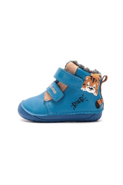 Ghete căptușite Barefoot pentru băieți D.D.Step W070-62660 Marine – Piele, Albastru
