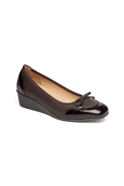 Genuine Leather Wedge Heel Comfort Women's Shoes in Sizes 33-34-35 and up to Size 41-42