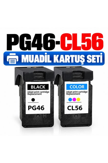 PG46 CL56 Muadil Kartuş Seti 2'li E204 E304 E3140 E3340 E3440 E3640 E404 E414 E4240 E464 E474 E484