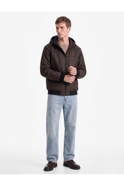 Hooded Long Sleeve Zippered Raincoat