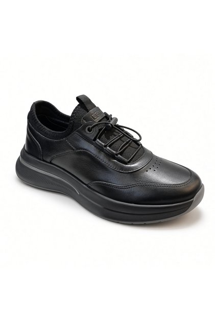Kemal Aygün-Libero Lbr Men's Genuine Leather Knitted Collar Zippered Lace-Up Thick Sole Sneaker