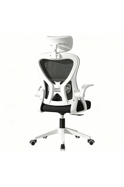 Height Adjustable 360° Swivel Office Chair, Black and White Ergonomic Rotating Desk Chair for Indoor Working