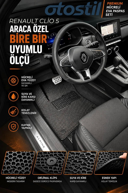 RENAULT CLIO 4 PREMİUM EVA PASPAS-SİYAH