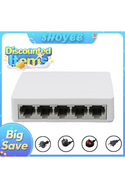 1000Mbps-AU Plug 5 Port Gigabit Ethernet Switch 10/100/1000Mbps Desktop Network Switch, Plug & Play,