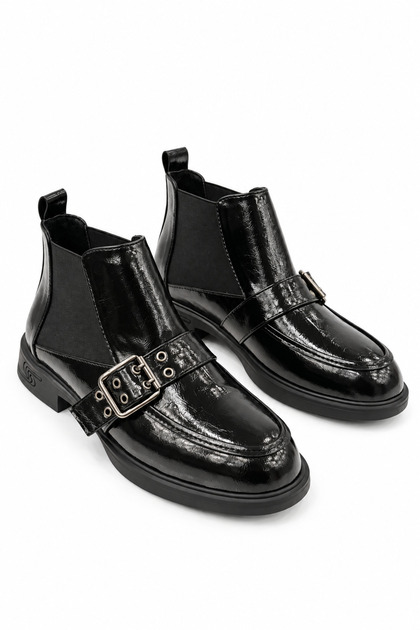 Women's Black Daily Loafer Boots Km23