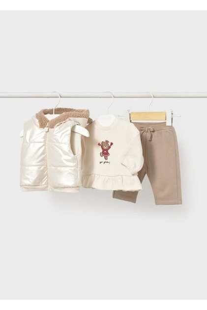 Baby Girl Tracksuit Set with Vest 2686