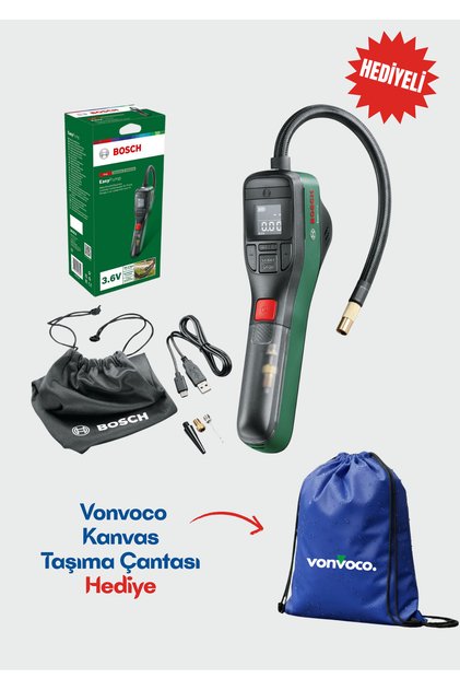 Easypump 3.6 v Akülü Hava Kompresörü Şarjlı Araç Araba Otomobil Oto Karavan Kamp Bisiklet İçin Elektrikli Lastik Teker Şişirme