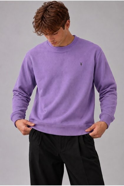 Lilac Color Men's Crew Neck Sweatshirt