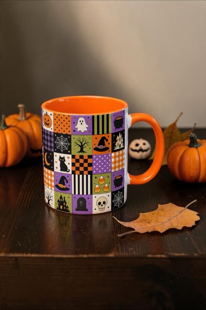 Halloween Cadılar Bayramı Spooky Desenli Kupa