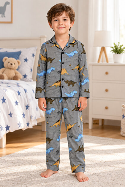 Boy's Buttoned Pajama Set