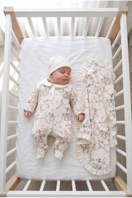 Petite Balerin 3-Piece Organic Hospital Discharge Set for Newborn Baby Girl, 100% Cotton