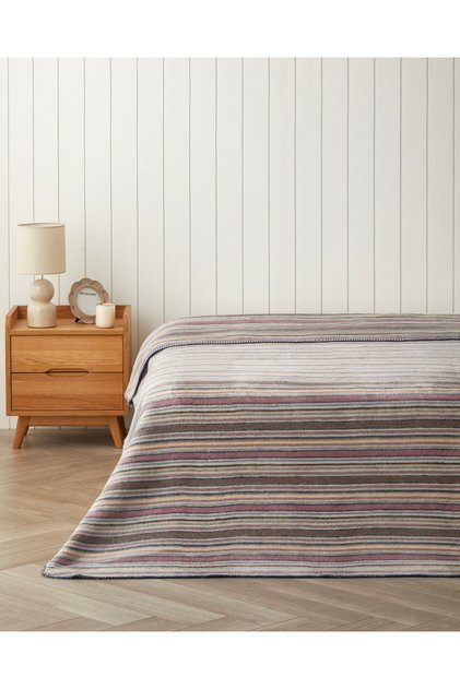 Maro Cotton Acrylic Single Blanket 150X200 cm Pink - Brown