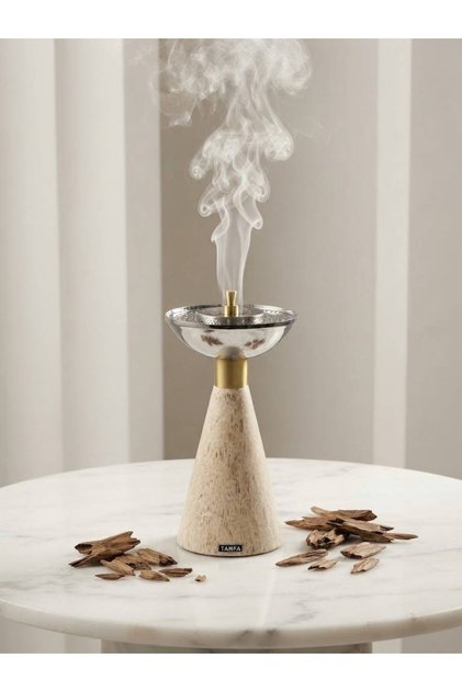 Luxurious Incense Burner with Elegant Conical Design and Metal Base