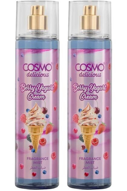 Cosmo Delicious Berry Yogurt Cream Body Mist 250ml Pack Of 2 | Long Lasting Fragrance Mist For Men & Women | Sweet & Creamy Fruity Scent With Mixed Berries & Vanilla Cream | Perfume Spray | Body Spray