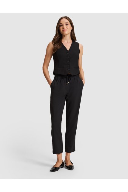 Black Carrot Fit Canvas Trousers 50332776-Vr046