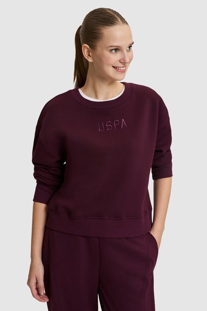 Women's Burgundy Basic Sweatshirt 50329027-Vr180