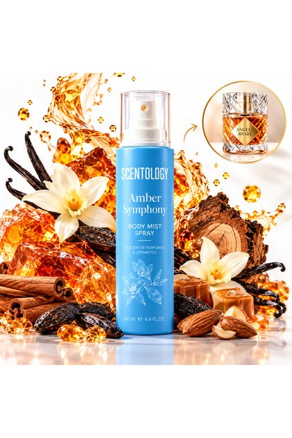 Scentology Amber Symphony Body Mist – Warm Spicy Vanilla Fragrance – 200 ml